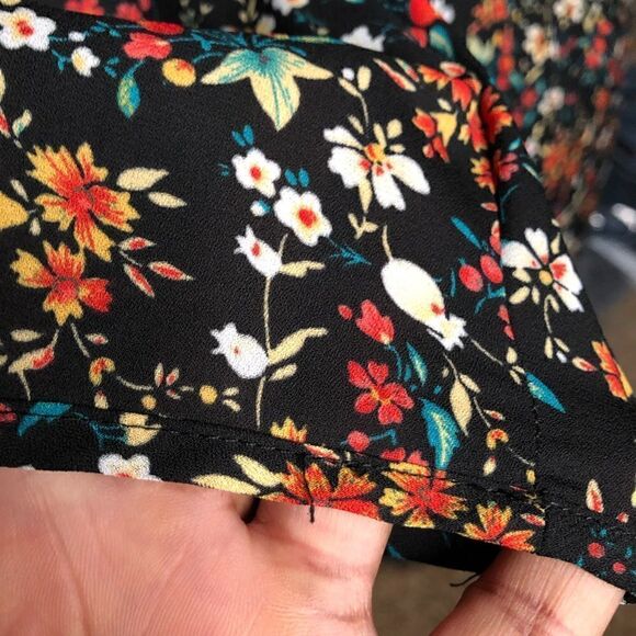 J. Crew Mercantile Dress Womens 0 Floral Long Sleeve Elastic Waist Tulip Hem - Picture 7 of 8